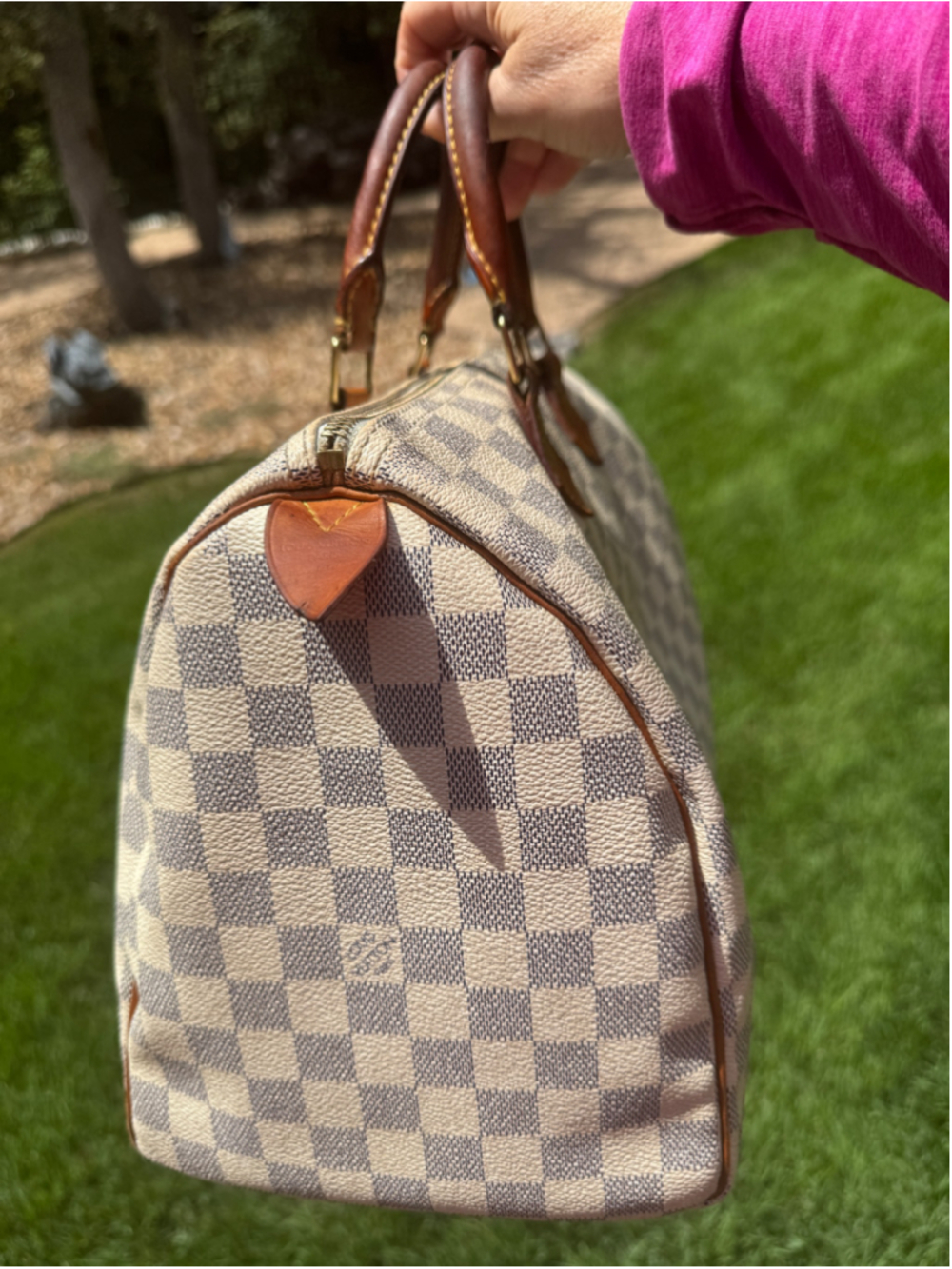 Louis Vuitton Damier Azur Speedy 30 Bag, Dusty, lock and key - Picture 4 of 15